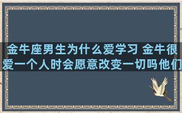 金牛座男生为什么爱学习 金牛很爱一个人时会愿意改变一切吗他们是